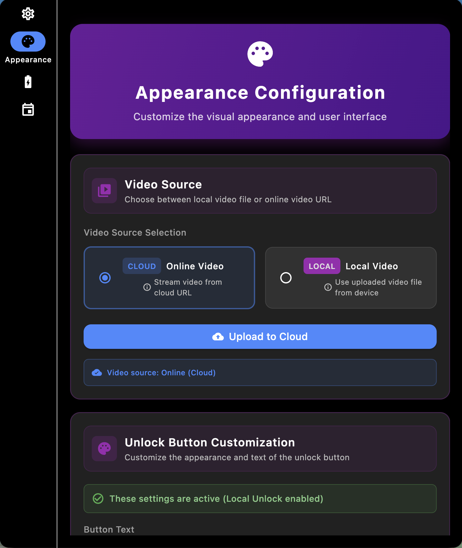 Unlock Mode Configuration