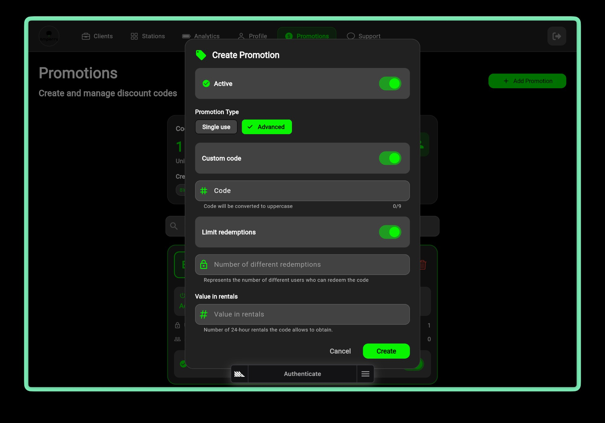 Create Advanced Promotion