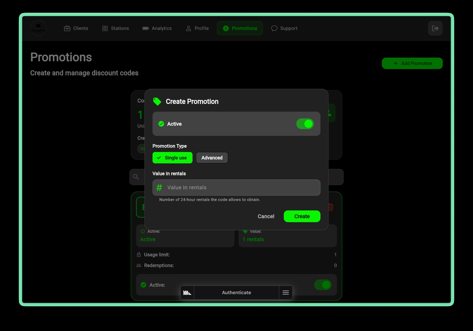 Create Single-Use Promotion